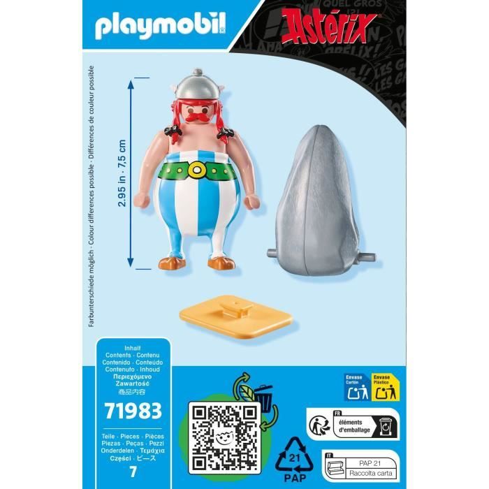 PLAYMOBIL 71983 Obélix et son ménhir, Astérix, Personnages de la BD, Des 5 ans