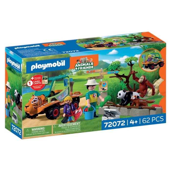 Playmobil 72072 Zoo : Gardien de zoo et véhicule