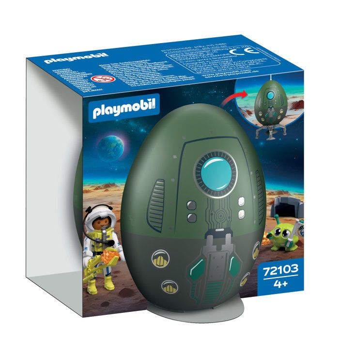 Playmobil 72103 oeuf 2en1 Mission Espace, L'espace, 39 pieces, Cadeau a Pâques, des 4 ans