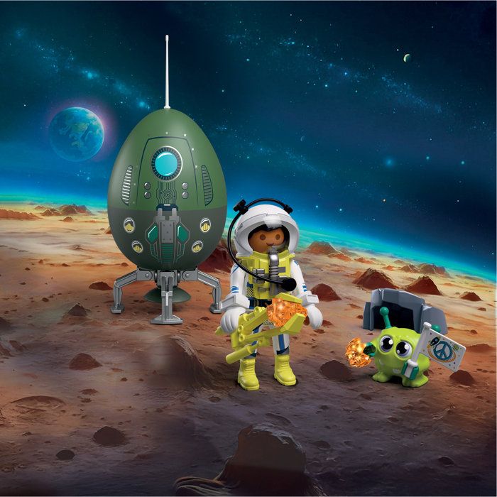 Playmobil 72103 oeuf 2en1 Mission Espace, L'espace, 39 pieces, Cadeau a Pâques, des 4 ans