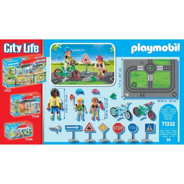 PLAYMOBIL 71332 Classe sécurité routiere, My Life, 34 pieces, Des 4 ans