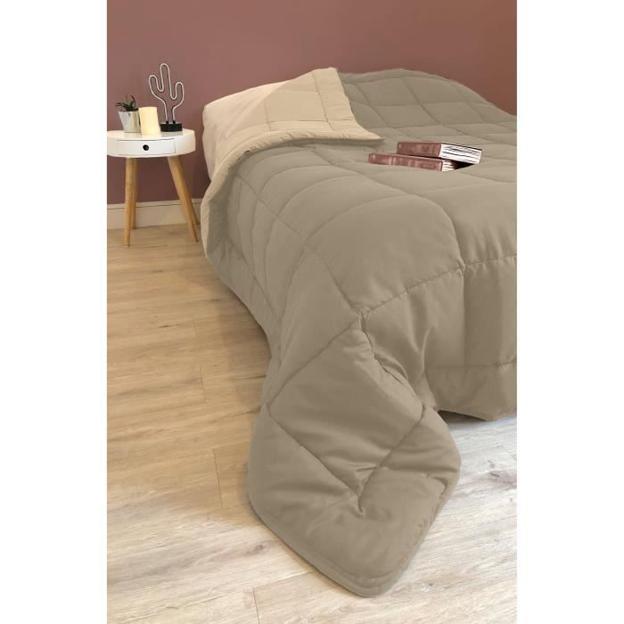 CALGARY Couette chaude Microfibre 400g/m² Taupe & Lin 140x200cm