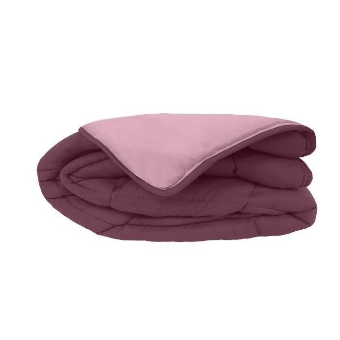 CALGARY - Couette Chaude Microfibre 400gr/m˛ - Prune & Parme - 240 x 260 cm