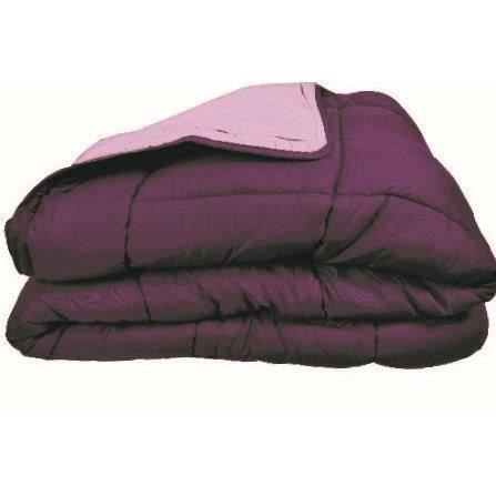 CALGARY - Couette Chaude Microfibre 400gr/m˛ - Prune & Parme - 240 x 260 cm