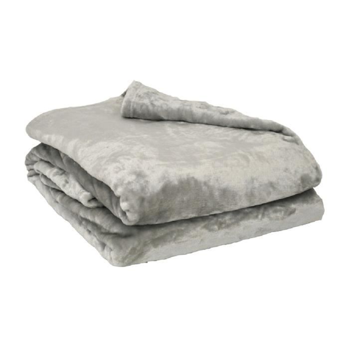 Couverture Microflanelle Toison d'Or - 220 x 240 cm - Coloris Perle