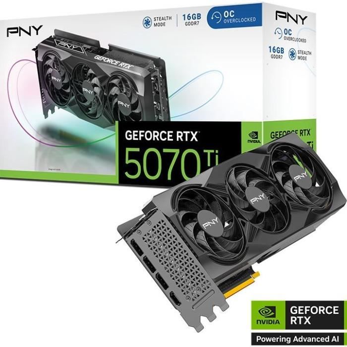 PNY - Carte graphique - GEFORCE RTX RTX 5070Ti - 16GB - STD OC