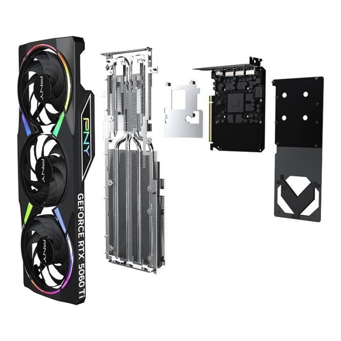 PNY - Carte graphique - GeForce RTX 5060 Ti - 16GB - ARGB Overclocked Triple Fan DLSS 4