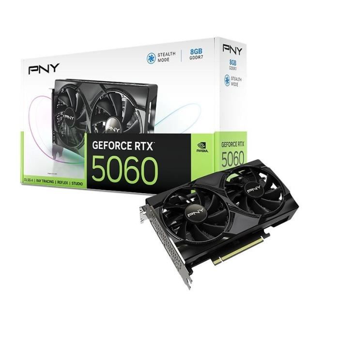 PNY - Carte Graphique - GEFORCE RTX 5060 - 8GB - Dual Fan - DLSS 4