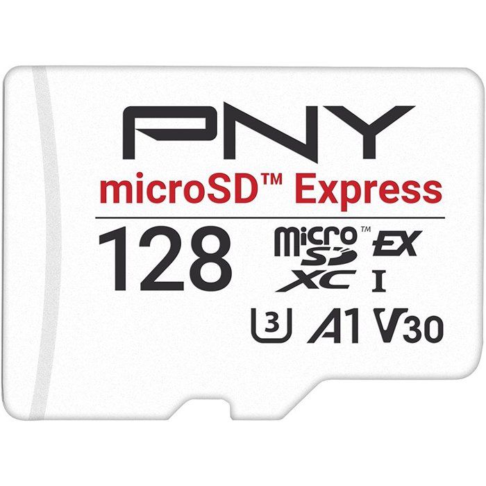 PNY microSD Express - Carte mémoire microSDXC - 128 Go - UHS-I U3 V30 A1 - 890/550 Mo/s