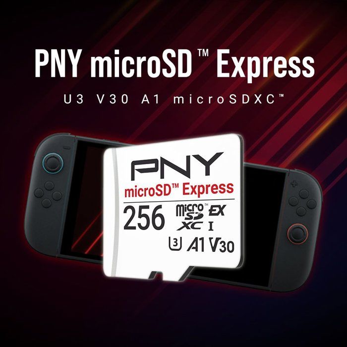 PNY microSD Express - Carte mémoire microSDXC - 256 Go - UHS-I U3 V30 A1 - 890/750 Mo/s