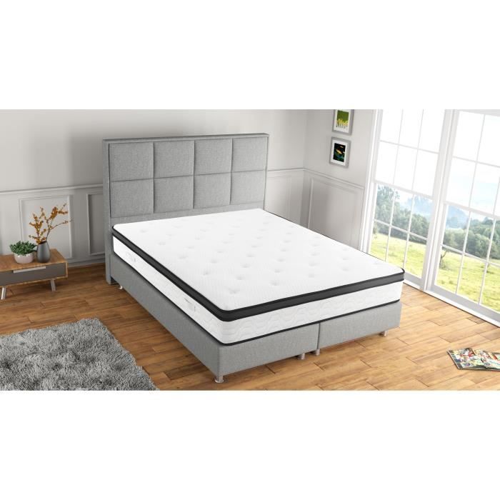 POCKET HYBRID - Matelas - 140 x 190 cm - Epaisseur 30 cm - Ressorts ensachÈs - 5 zones - Mousse a mÈmoire de forme