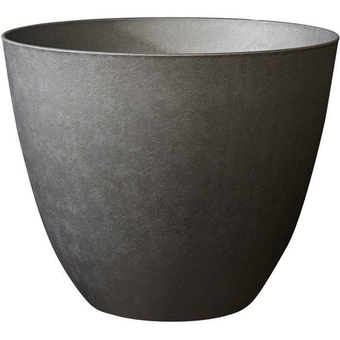 Pot de fleurs Rond Ø 40 cm - EDA - Element - 26,2 L - Intérieur / Extérieur - Ø 39,4 x H. 31,6 cm - Gris Anthracite