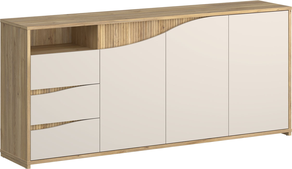 Buffet - PoeM - Sable / Chene - 3 portes - 3 tiroirs - 203,9 x 42 x 91 cm