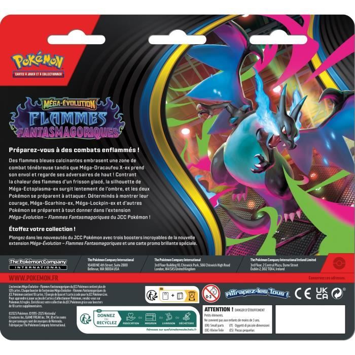 Pack de 3 boosters Pokémon Mega Evolution - Flammes fantasmagoriques