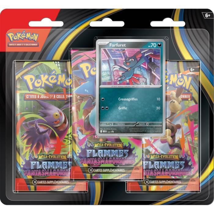 Pack de 3 boosters Pokémon Mega Evolution - Flammes fantasmagoriques