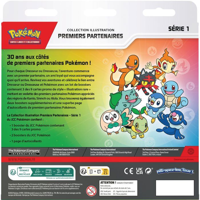 Pokémon?: Collection Illustration Premiers Partenaires? Série?1 (3?Cartes Promo, 2?boosters et 1?Page d'Autocollants)