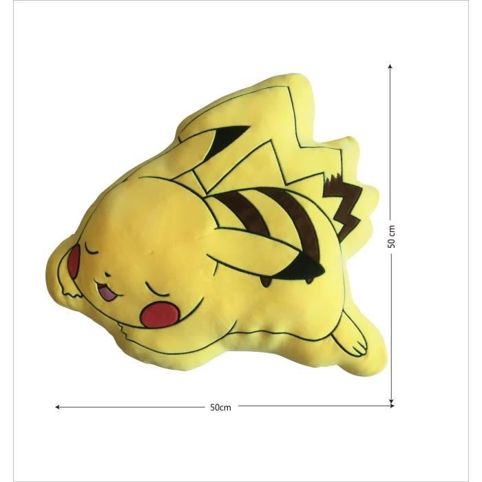 Coussin premium 3D - POKEMON - Pikachu couché - Microfibre - 50 cm