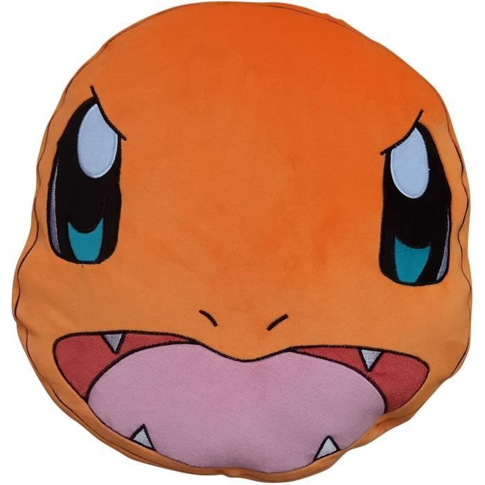 Coussin premium 3D - POKEMON - Visage Salameche - Microfibre - 40 cm