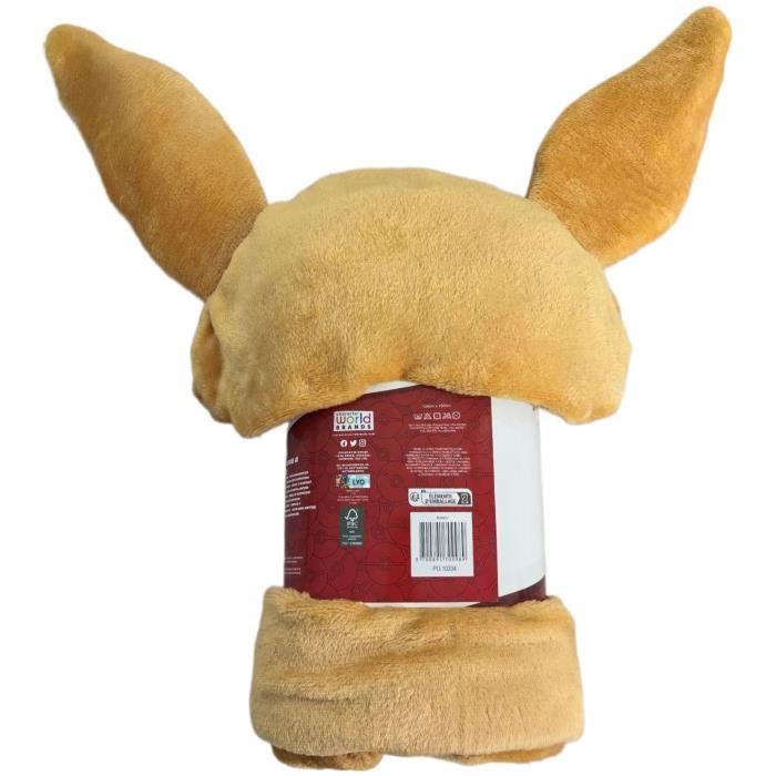 Plaid polaire a capuche 3D - POKEMON - Evoli - 120 x 150 cm
