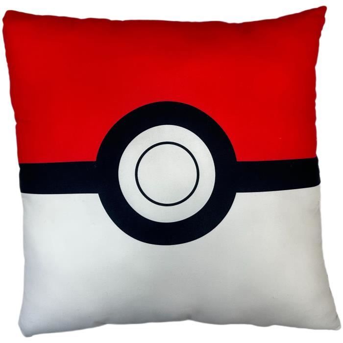 Coussin double face - Carré - POKEMON - Poké-Ball et Starter - Microfibre - 40 x 40 cm