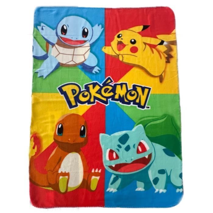 Plaid - POKEMON - Starter et Pikachu - 100 x 140 cm