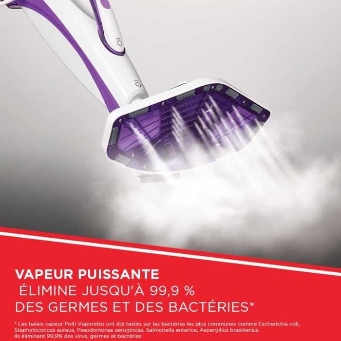 Nettoyeur Vapeur 2-en-1 POLTI Vaporetto SV440 - Balai ou Nettoyeur a Main - 11 Accessoires Inclus - Chauffage en 15 Secondes