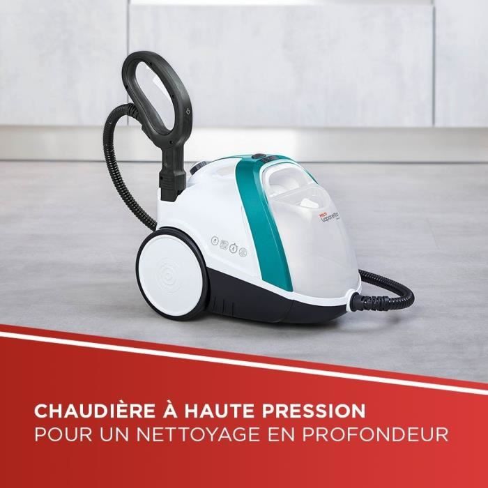 POLTI VAPORETTO SMART 100 T - Nettoyeur vapeur - autonomie illimitée - 4 BAR - 110g/min - 1500W - 9 accessoires - Turquoise
