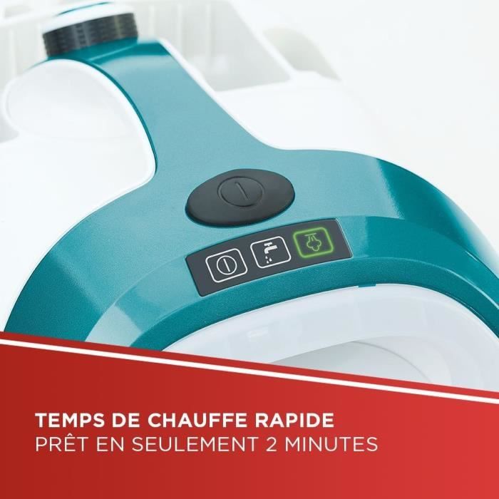 POLTI VAPORETTO SMART 100 T - Nettoyeur vapeur - autonomie illimitée - 4 BAR - 110g/min - 1500W - 9 accessoires - Turquoise