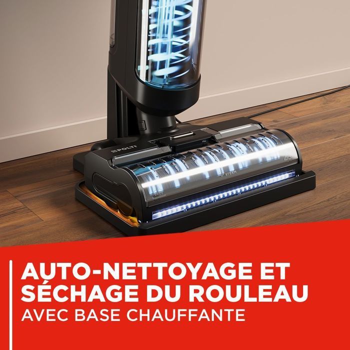 POLTI RollySteam WD40C - Aspirateur Balai Laveur avec Fonction Vapeur - Sans Fil - Puissance 14000 Pa - Autonomie 35 min