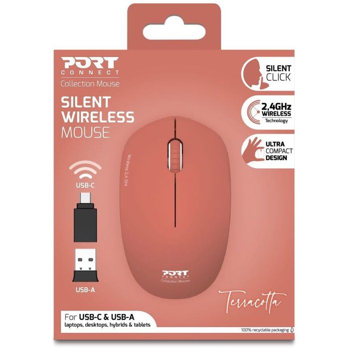 Souris sans fil - PORT Designs - 900542 Collection II - 2.4 GHz - Terracotta