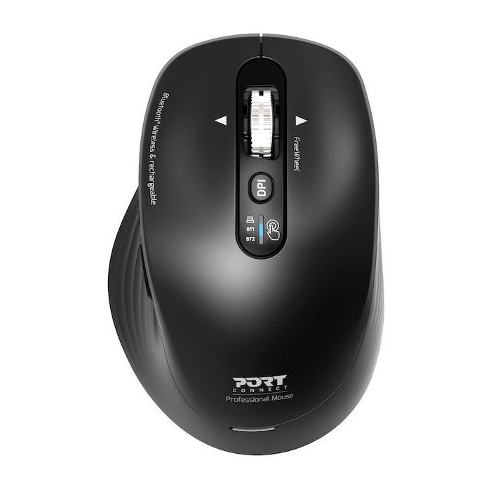 Souris sans fil - PORT Designs - 910202 Business - Bluetooth & 2.4 GHz - Rechargeable - Noir