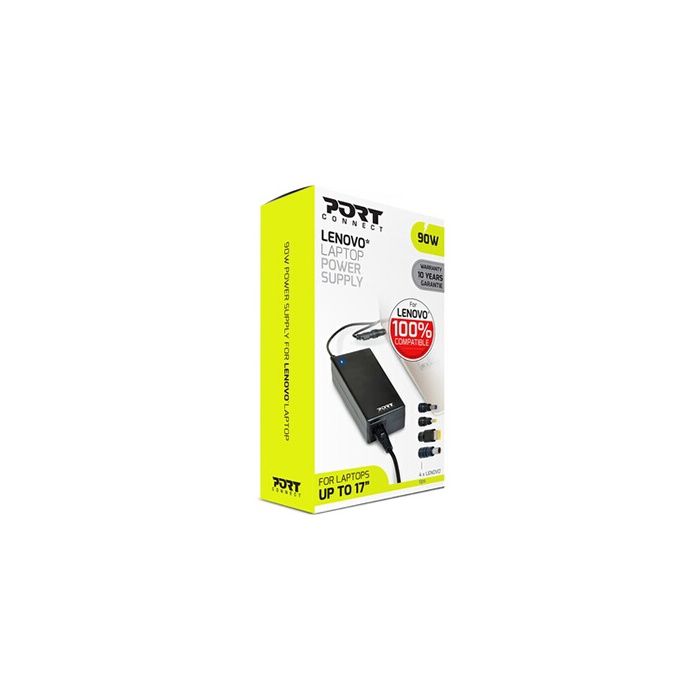 Alimentation secteur - LENOVO - PORT DESIGNS - 90W - Noir - 11 embouts universels - Câble 1.8 m