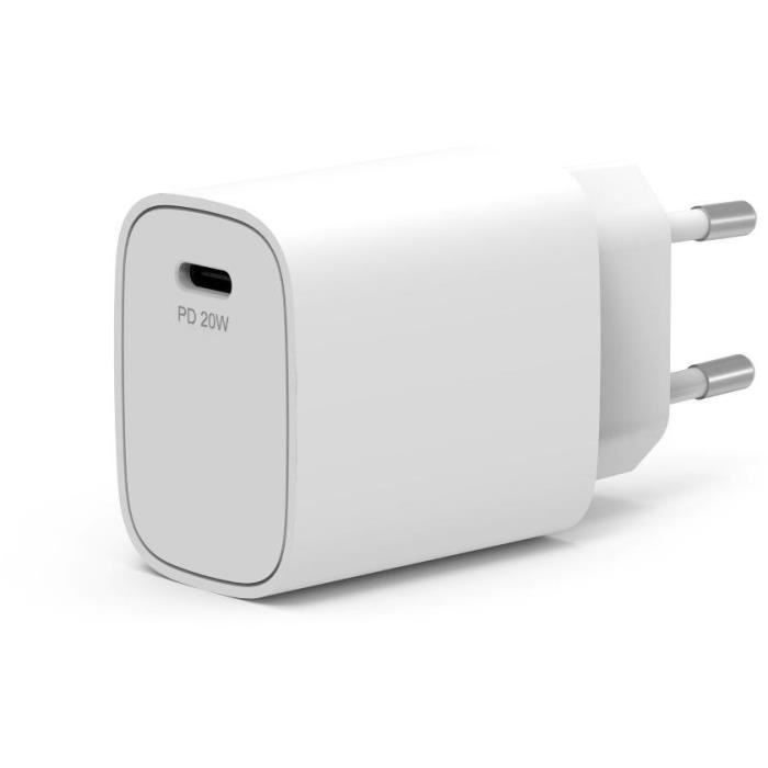 Chargeur secteur de poche USB-C - PORT DESIGNS - 900031EU - 20 W Power Delivery - Blanc