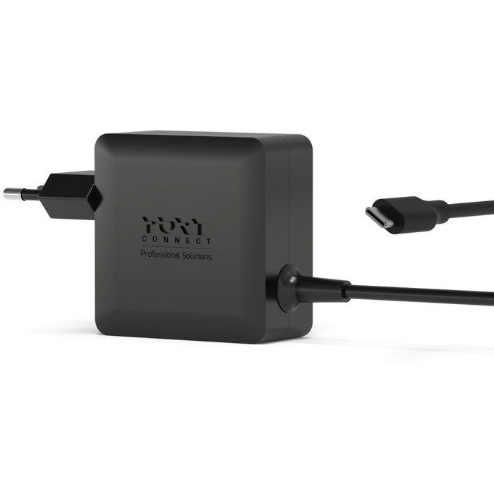 Alimentation secteur PC portable - PORT DESIGNS - GaN2 - 65W - 1,5 m - USB-C - Noir