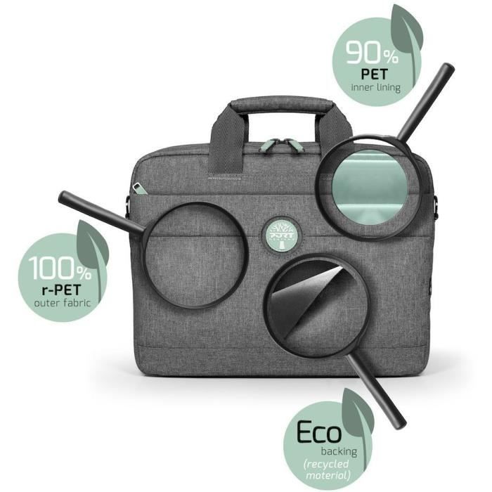 Sacoche pour ordinateur portable 15,6 - PORT DESIGNS YOSEMITE ECO - Gris (62% de matÈriaux recyclÈs)