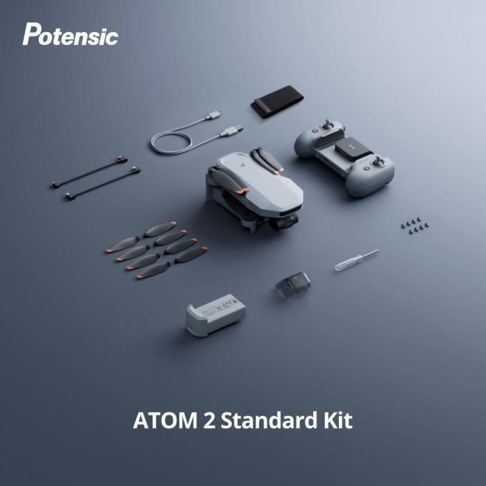 Drone - POTENSIC - ATOM 2 - Kit Standard - Caméra HD/4K - GPS intégré - Autonomie de 31 minutes - Portée de 10 km