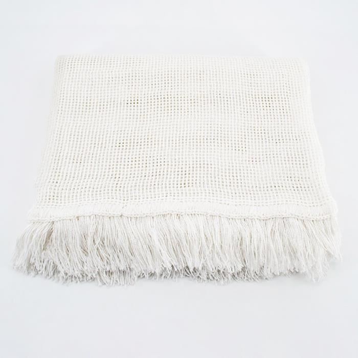 Rideau blanc marseillais tissÈ 140 x 225cm