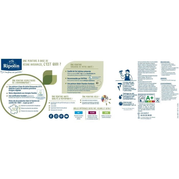 RIPOLIN O'PUR MURS BOISERIES RADIATEURS 2L