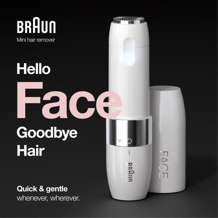 Rasoir Visage Èlectrique pour femme Braun Face Mini FS1000 - Fonction Smart Light - Blanc