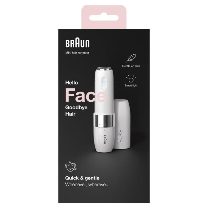 Rasoir Visage Èlectrique pour femme Braun Face Mini FS1000 - Fonction Smart Light - Blanc