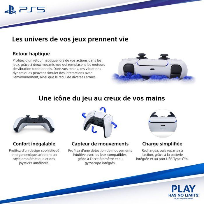 Manette sans fil DualSense - Rhythm Blue I PS5 et PC