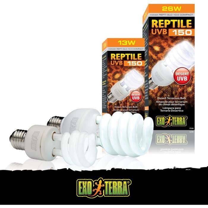 Ampoule fluocompacte UVB pour terrarium - EXO TERRA - Reptile UVB 150 - Climat désertique 26W