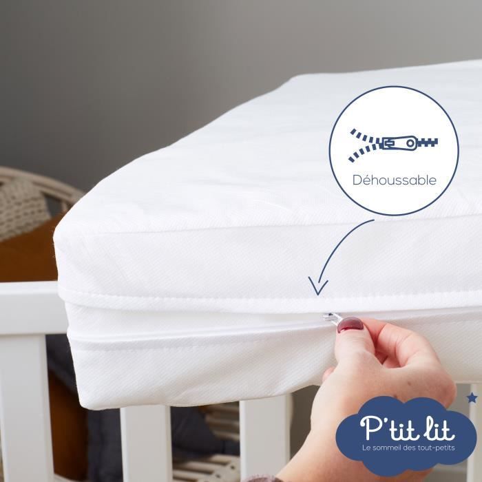 Housse intégrale matelas Imperméable - Anti-Punaise de lit - 70x140x15 cm - Fermeture à glissière - Sans traitement chimique