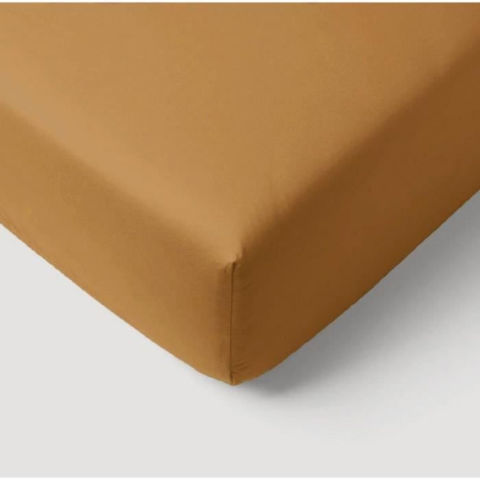 Drap housse - P'TIT DODO - 60 x 120 cm - Jersey - Caramel
