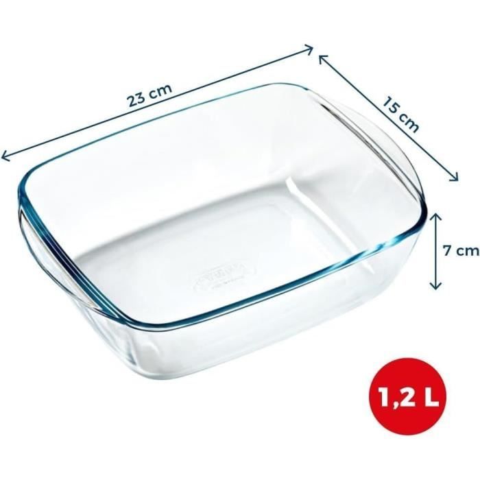 Plat air fryer - PYREX - 1450143 - Rectangulaire - En verre borosilicate - 23 x 15 cm