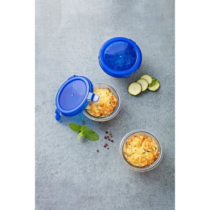 Boîte ronde avec couvercle - PYREX - 1451032 - 11 cm-200 ml - Cook & Go - Base en verre borosilicate