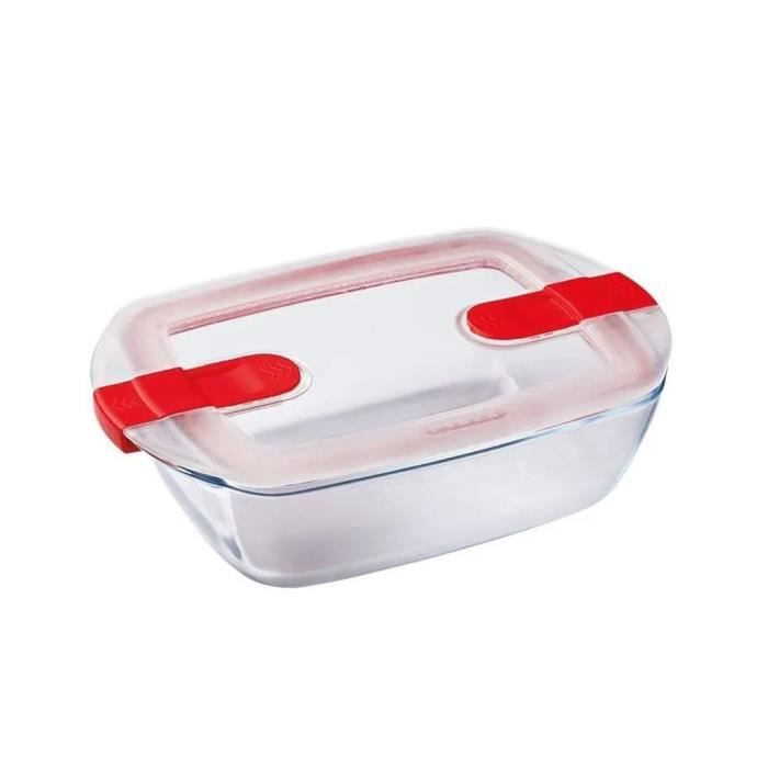 Boîte rectangulaire avec couvercle - PYREX - 1451025 - 28 x 20 cm - 2,5 L - Cook & Heat - Base en verre borosilicate