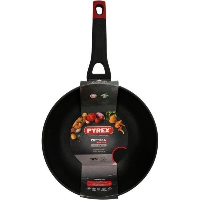 Wok - PYREX - 1455021 - En aluminium forgé - Antiadhésif - 28 cm - Sans PFAS