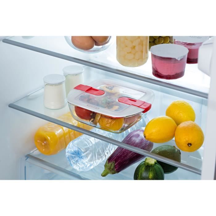 Lot de 3 lunch box - PYREX - Cook & Heat - Verre - Carré - Couvercle a valves vapeur spécial micro-onde - 1 L