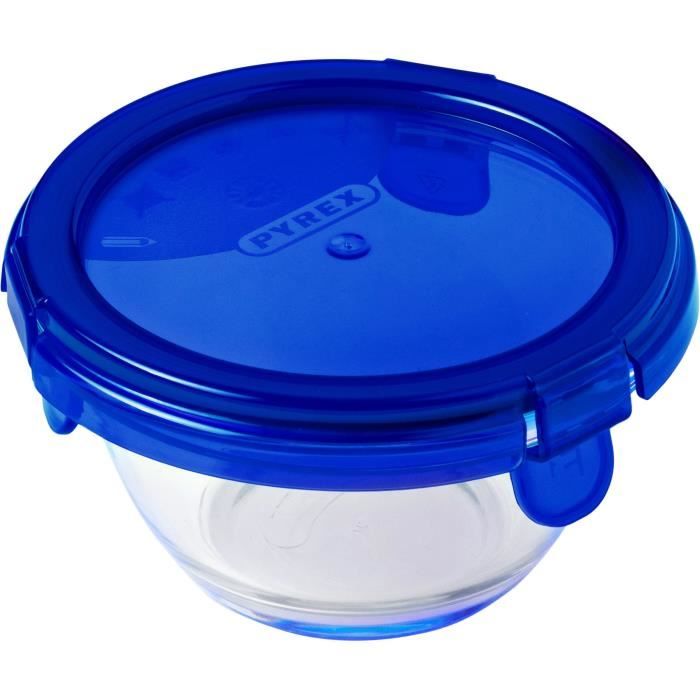 Lot de 5 mini bols - PYREX - Cook & Go - Verre - Rond - Couvercle étanche - 0,2 L